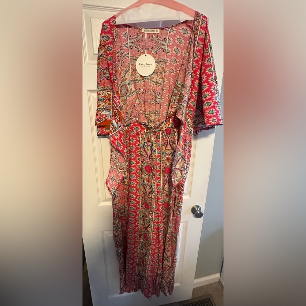 Summer jumpsuit with tie in front